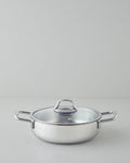 Glow Steel Shallow Pot 24x6 cm Silver