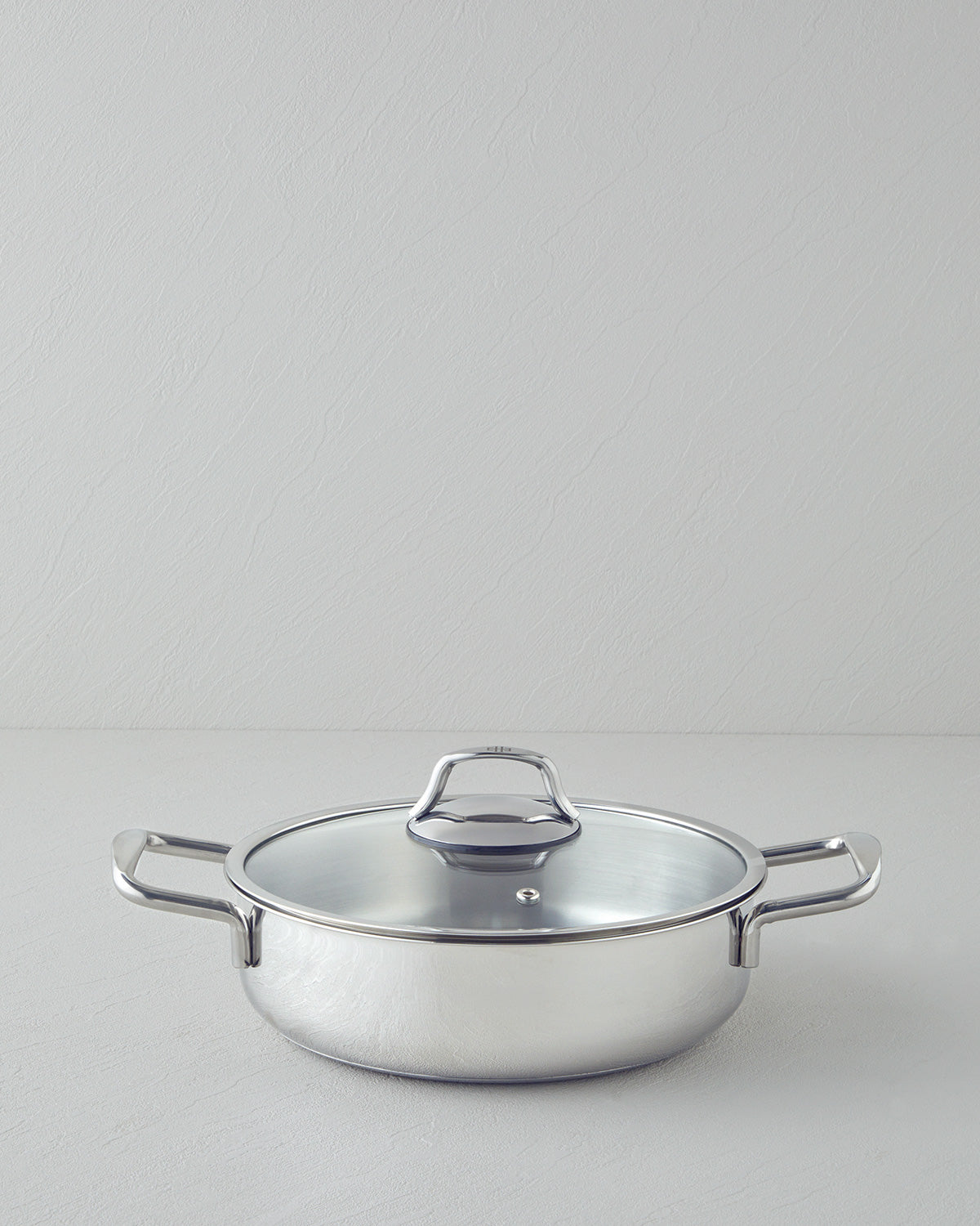 Glow Steel Shallow Pot 24x6 cm Silver