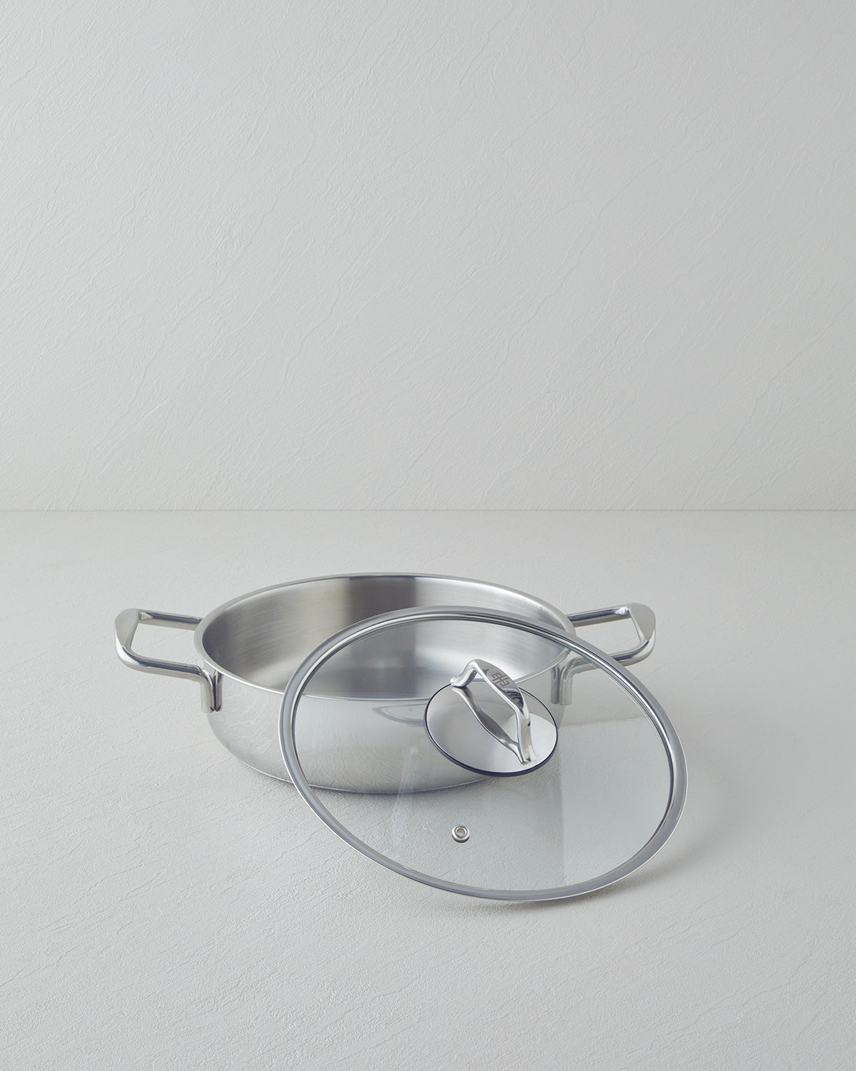 Glow Steel Shallow Pot 24x6 cm Silver (view 2)