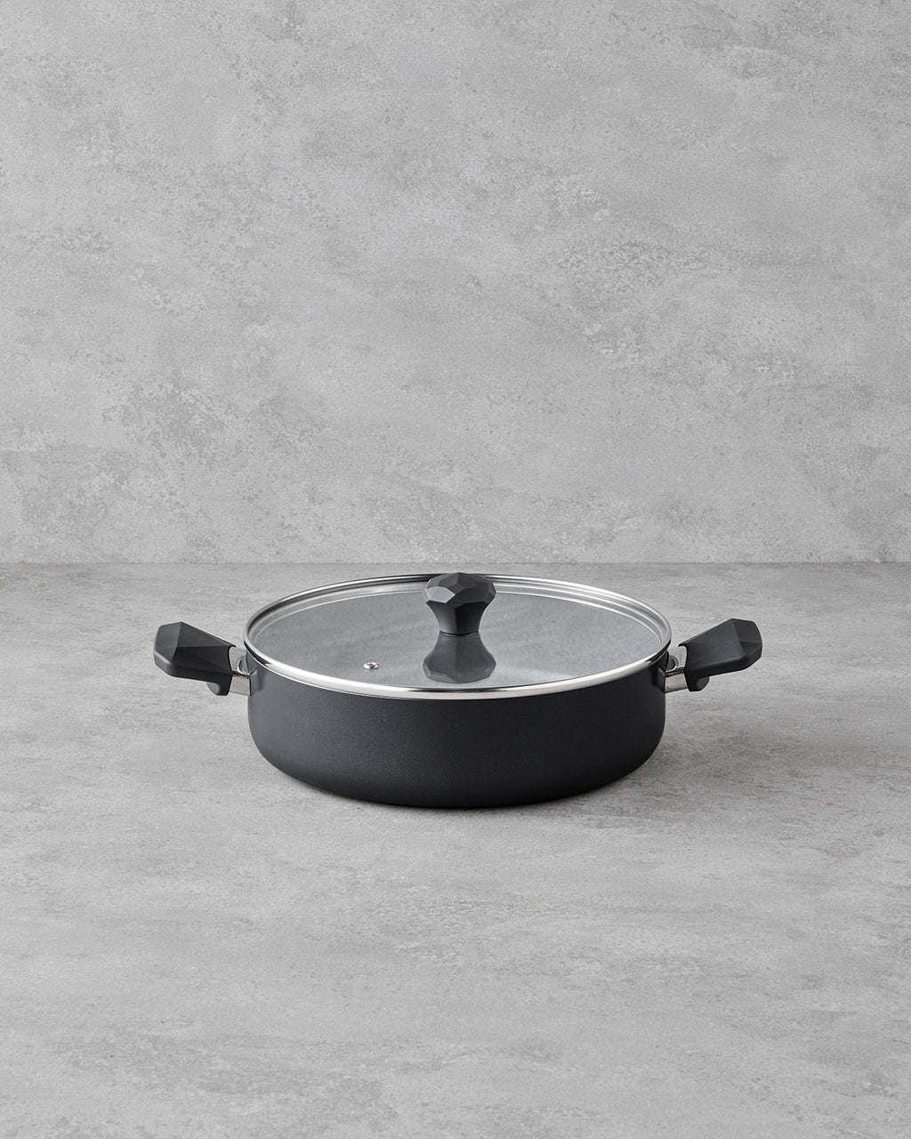 CeraWell Shallow Pot 26 cm Black