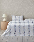 Floret Line Cotton Double Size Duvet Cover Set 200x220 cm Blue