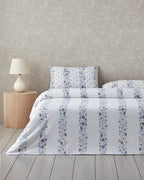 Floret Line Cotton Double Size Duvet Cover Set 200x220 cm Blue