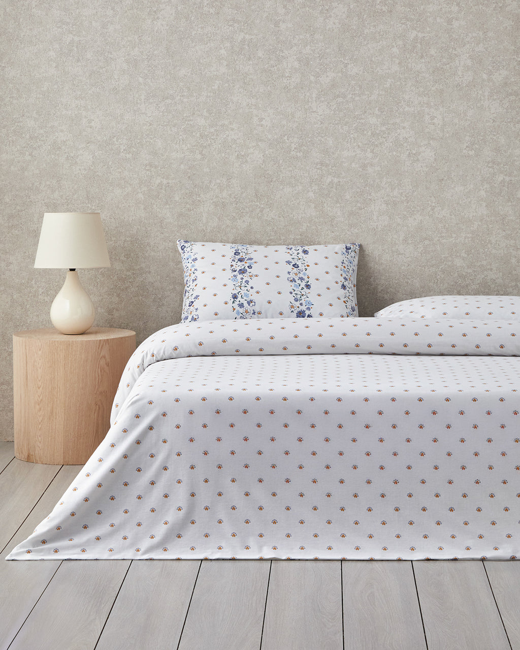 Floret Line Cotton Double Size Duvet Cover Set 200x220 cm Blue (view 2)