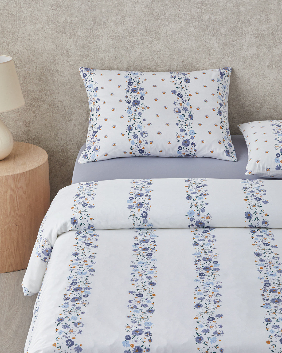 Floret Line Cotton Double Size Duvet Cover Set 200x220 cm Blue (view 3)