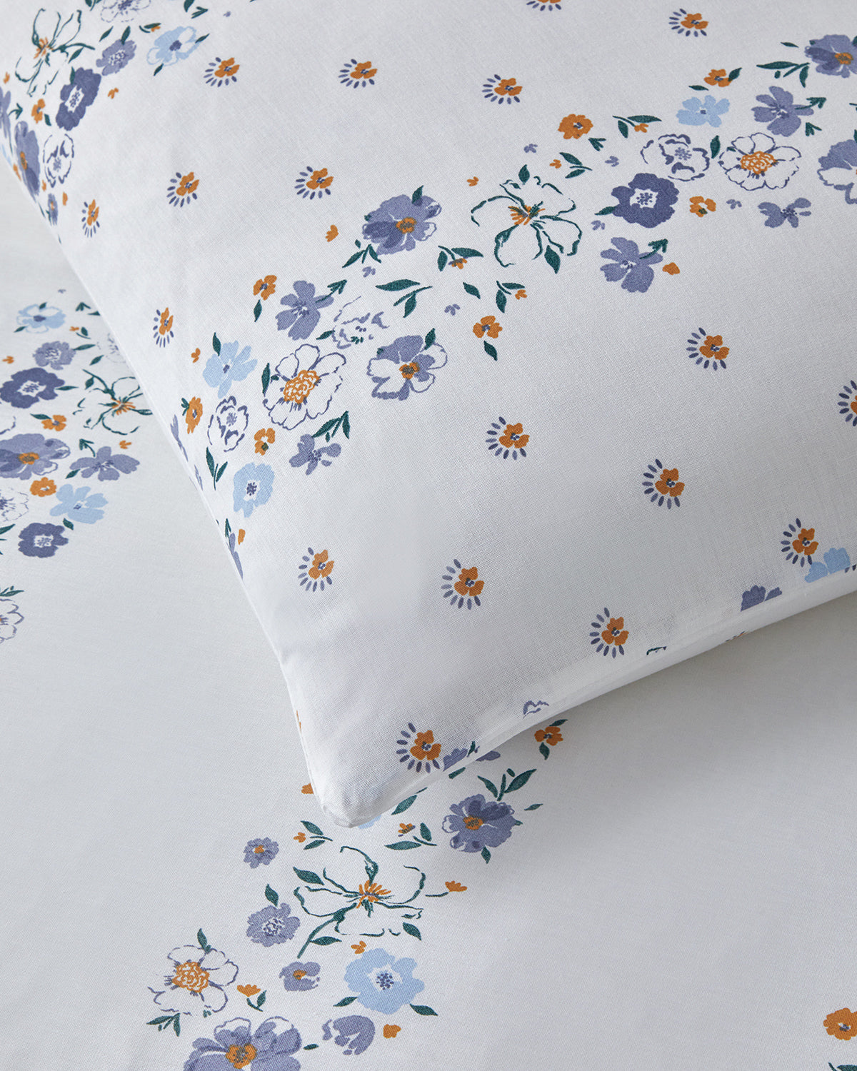 Floret Line Cotton Double Size Duvet Cover Set 200x220 cm Blue (view 5)