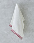 Cotton Crocheted Face Towel 50x80 cm Ecru - Pink