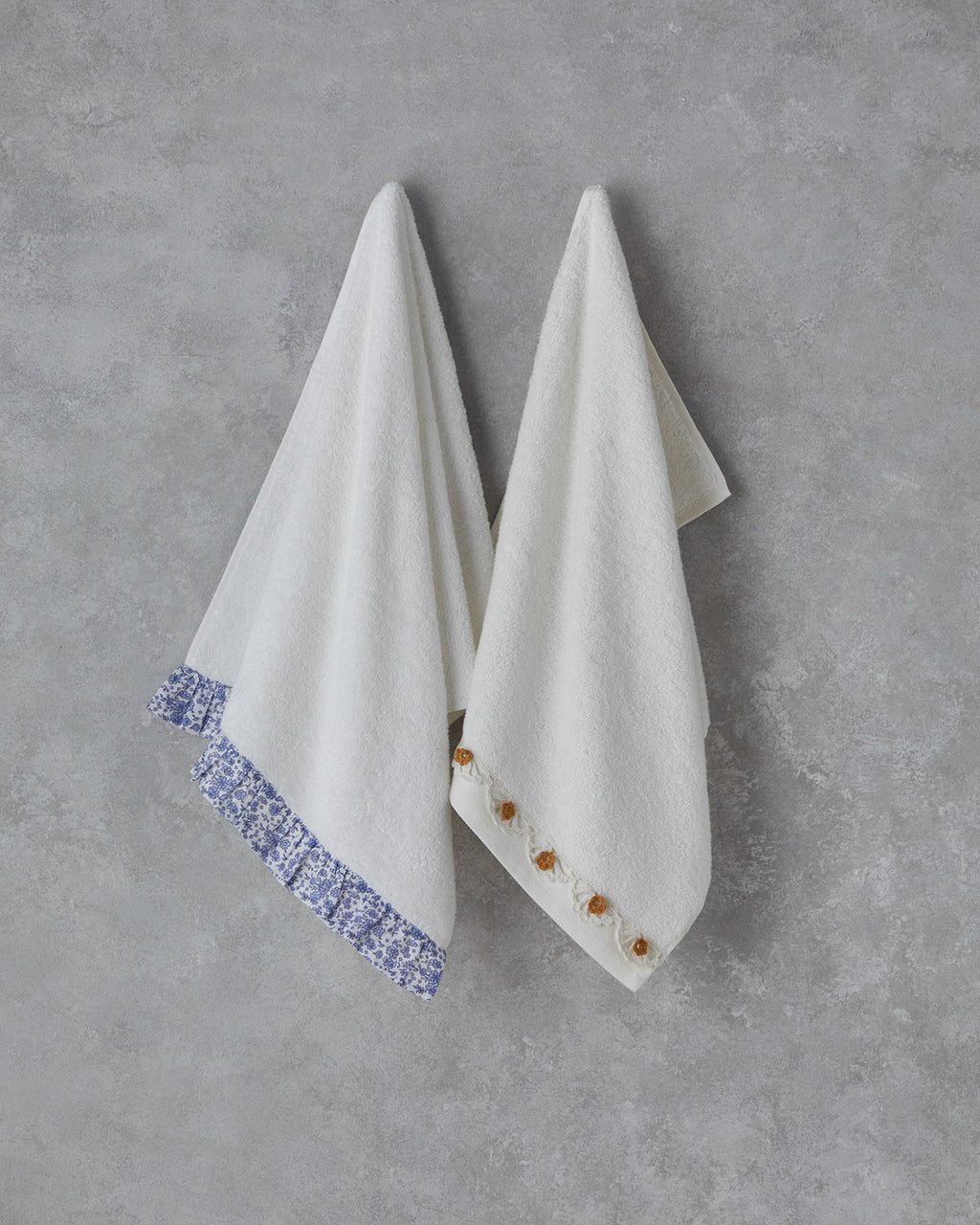 Daisy Lacely Cotton Crocheted Face Towel 50x80 cm Ecru - Yellow (view 3)