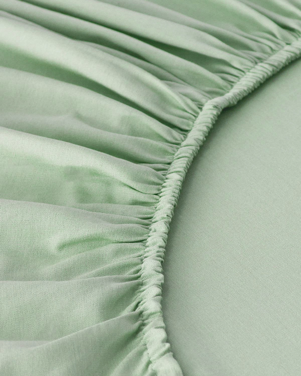 Plain Cotton Fitted Sheet Set Hydrangea (view 11)