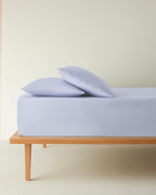 Plain Cotton Fitted Sheet Set Hydrangea (view 16)