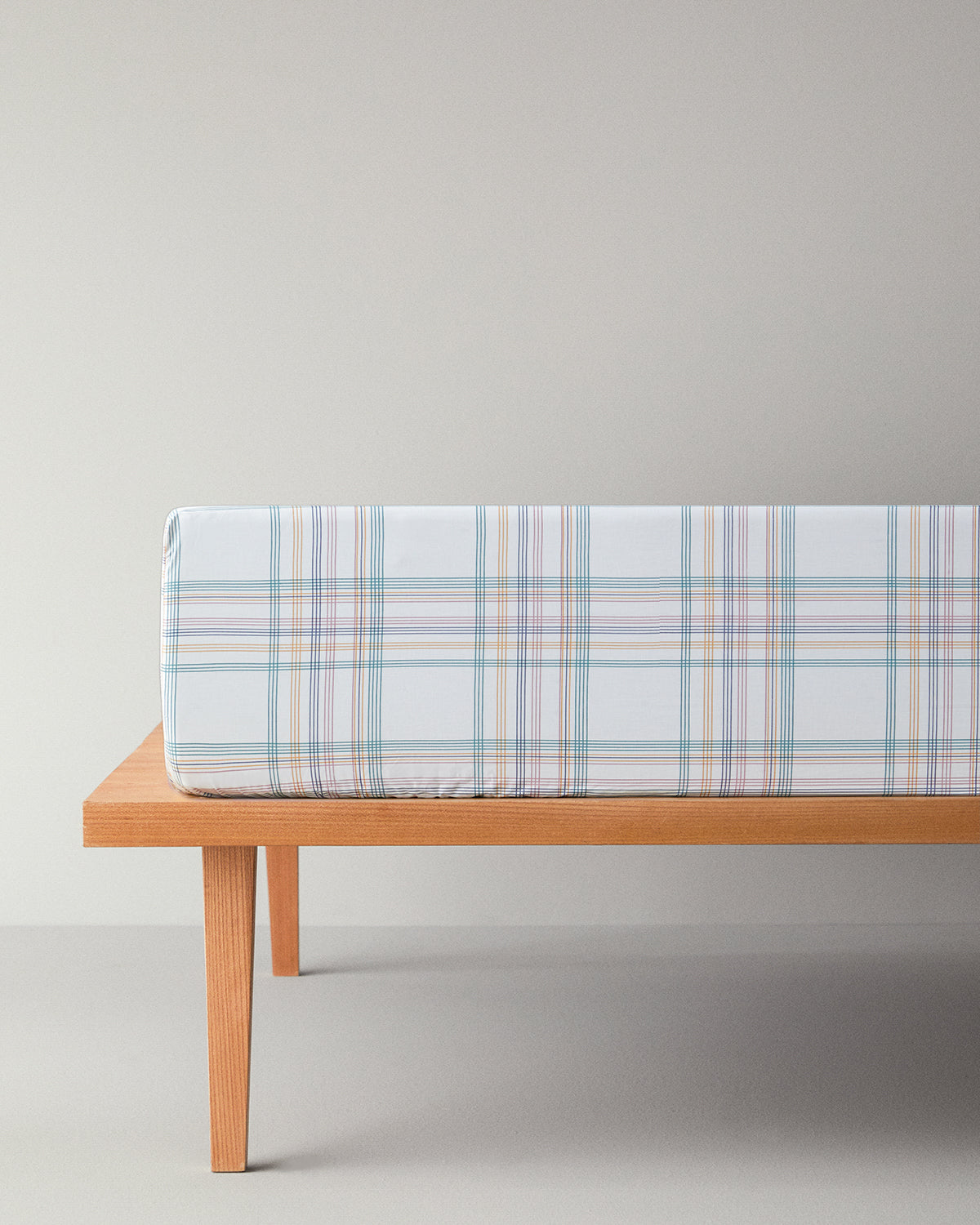Cotton Fitted Sheet Green - Blue - Single 100x200 cm