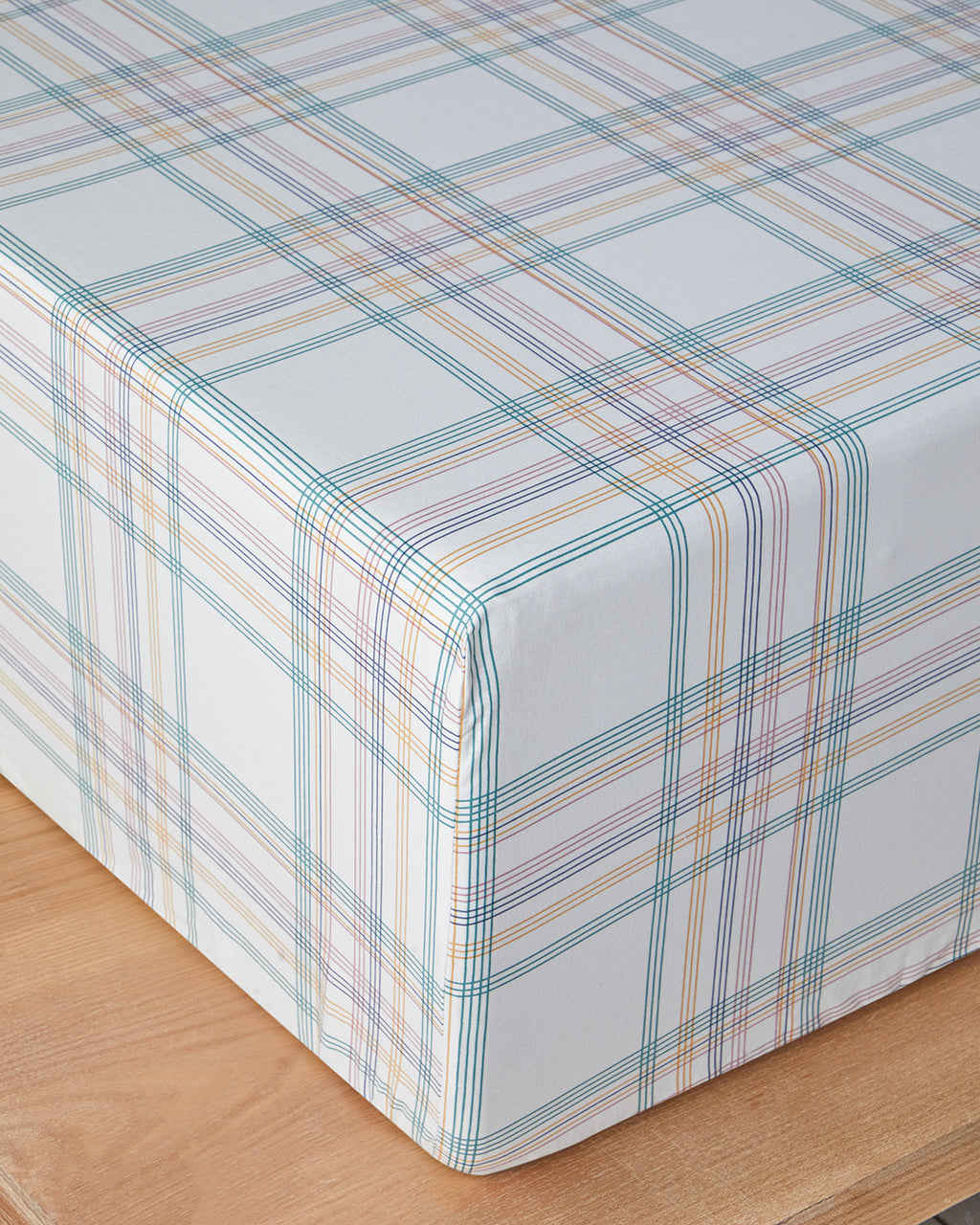 Cotton Fitted Sheet Green - Blue (view 5)