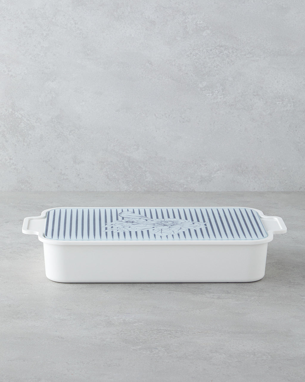 Melamine 6 pcs Breakfast Container 39x21 cm White - Navy Blue