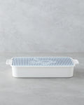 Melamine 6 pcs Breakfast Container 39x21 cm White - Navy Blue
