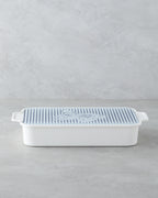 Melamine 6 pcs Breakfast Container 39x21 cm White - Navy Blue