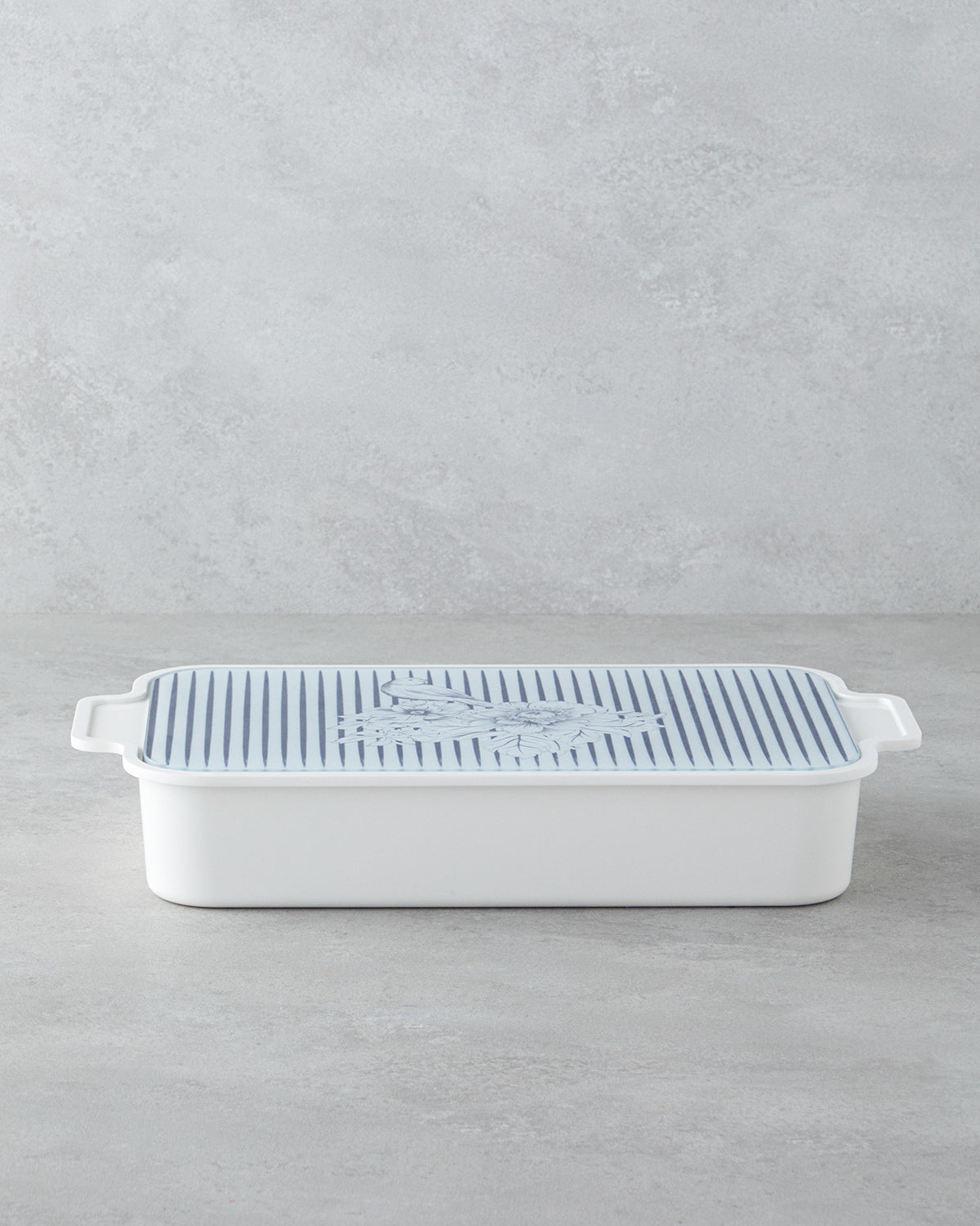 Melamine 6 pcs Breakfast Container 39x21 cm White - Navy Blue