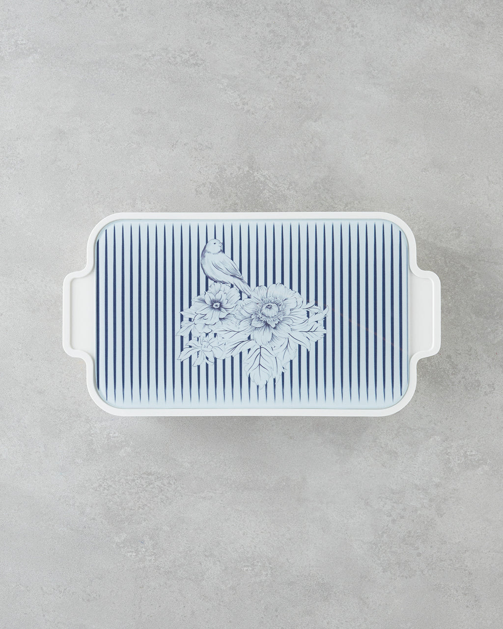Melamine 6 pcs Breakfast Container 39x21 cm White - Navy Blue (view 2)