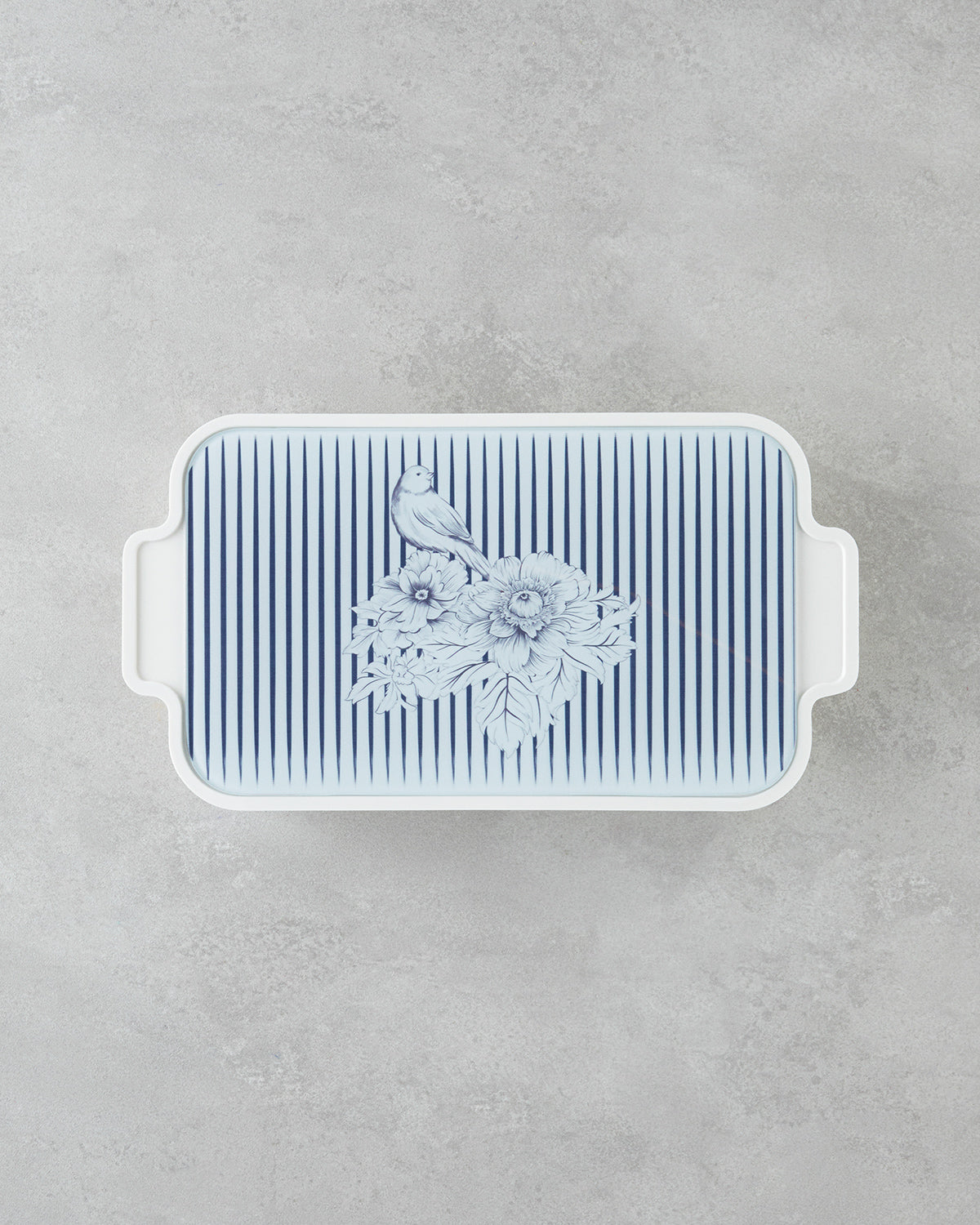 Melamine 6 pcs Breakfast Container 39x21 cm White - Navy Blue (view 2)