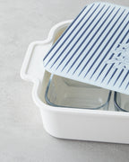 Melamine 6 pcs Breakfast Container 39x21 cm White - Navy Blue (view 5)