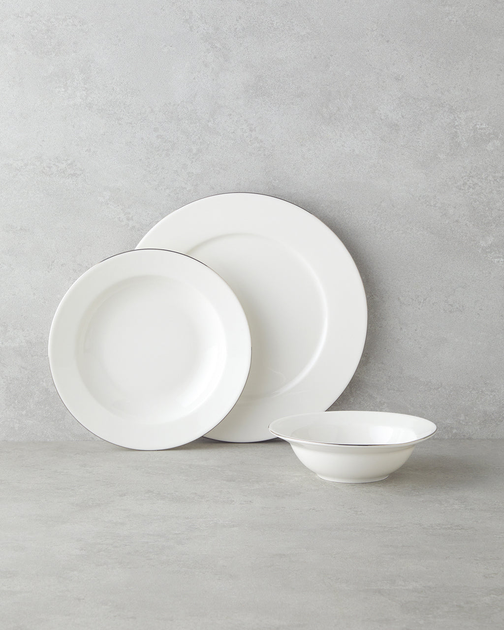 Parma Porcelain Table Set 12 Pieces, 4 Servings Silver
