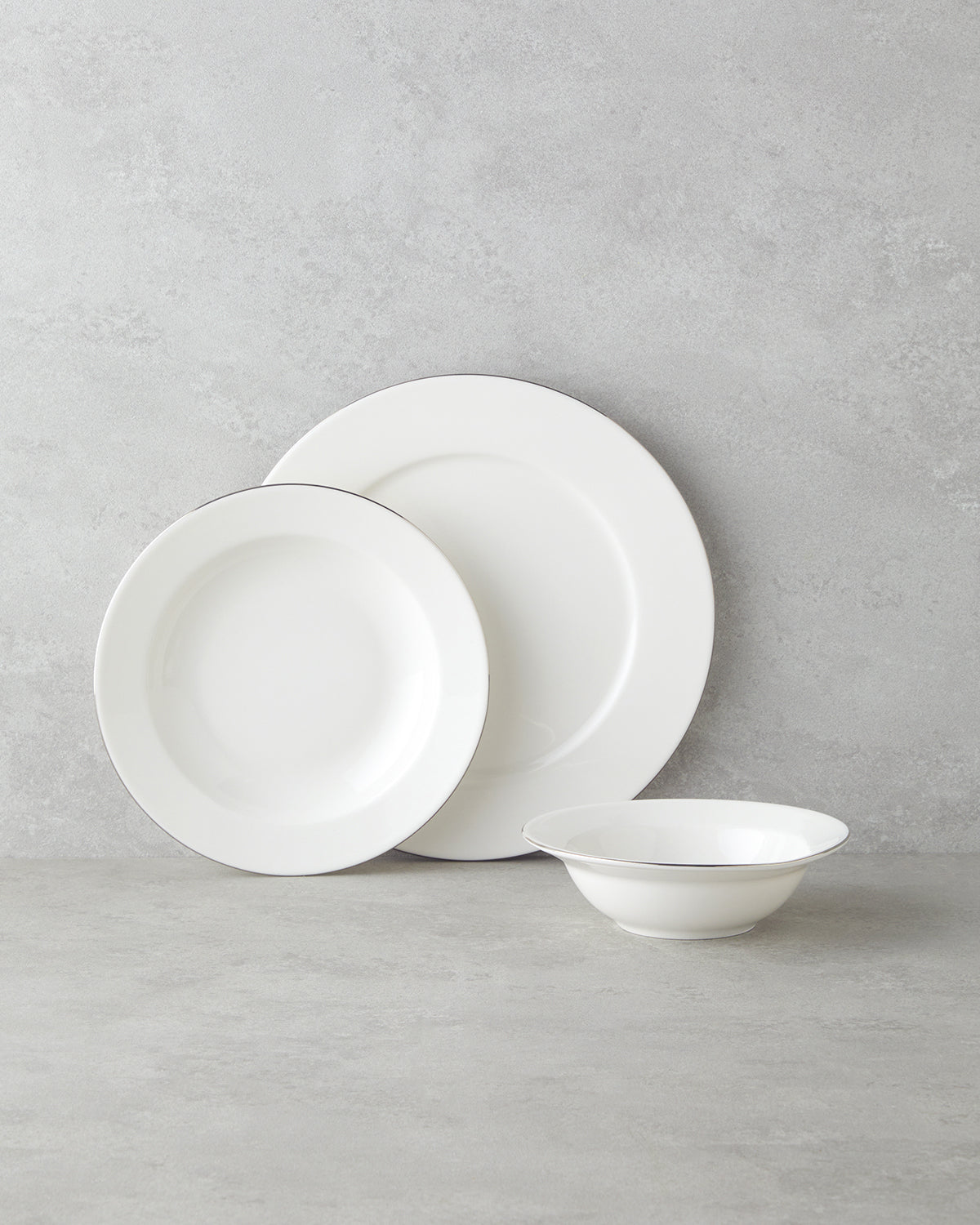 Parma Porcelain Table Set 12 Pieces, 4 Servings Silver