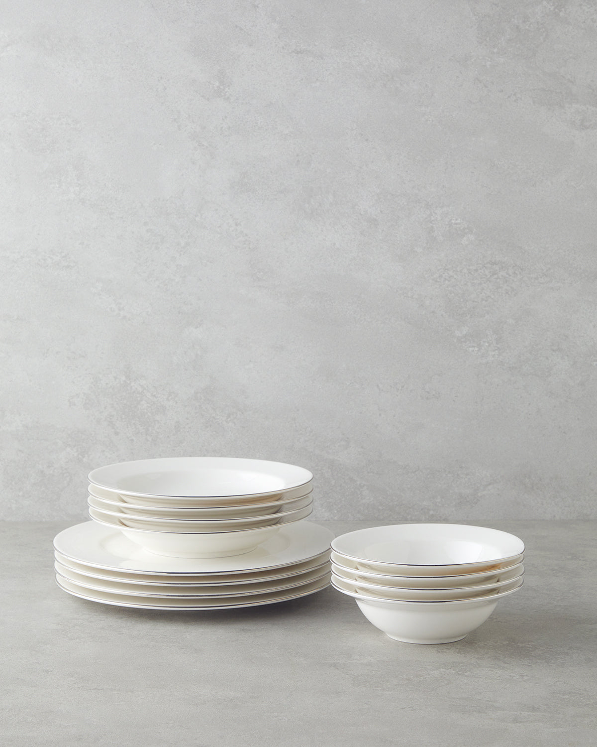 Parma Porcelain Table Set 12 Pieces, 4 Servings Silver (view 2)