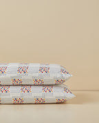 Daisy Plaid Easy Iron 2 pcs Pillowcase 50x70 cm Red - Blue (view 2)
