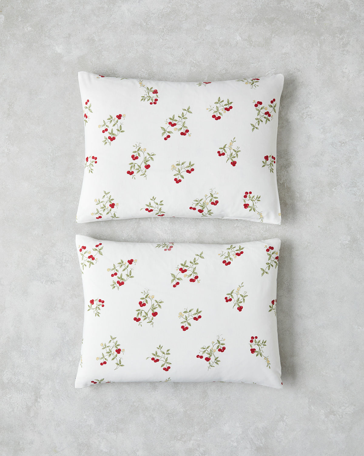 Cherry Blossom Easy Iron 2 pcs Pillowcase 50x70 cm White - Red