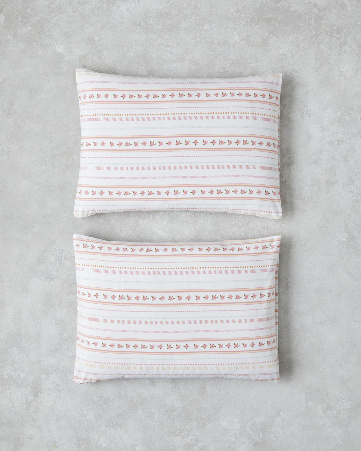 Daisy Stripes Easy Iron 2 pcs Pillowcase 50x70 cm Pink