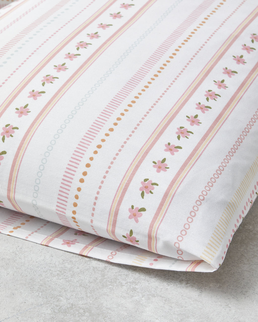 Daisy Stripes Easy Iron 2 pcs Pillowcase 50x70 cm Pink (view 3)