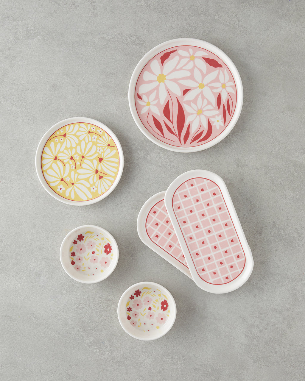 Splash Ceramic Breakfast Set 10 Pieces 4 Servings Red - Pink (view 2)