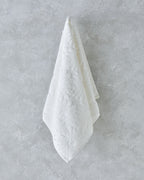 Flower Touch Cotton Jacquard Face Towel 50x80 cm - Ecru