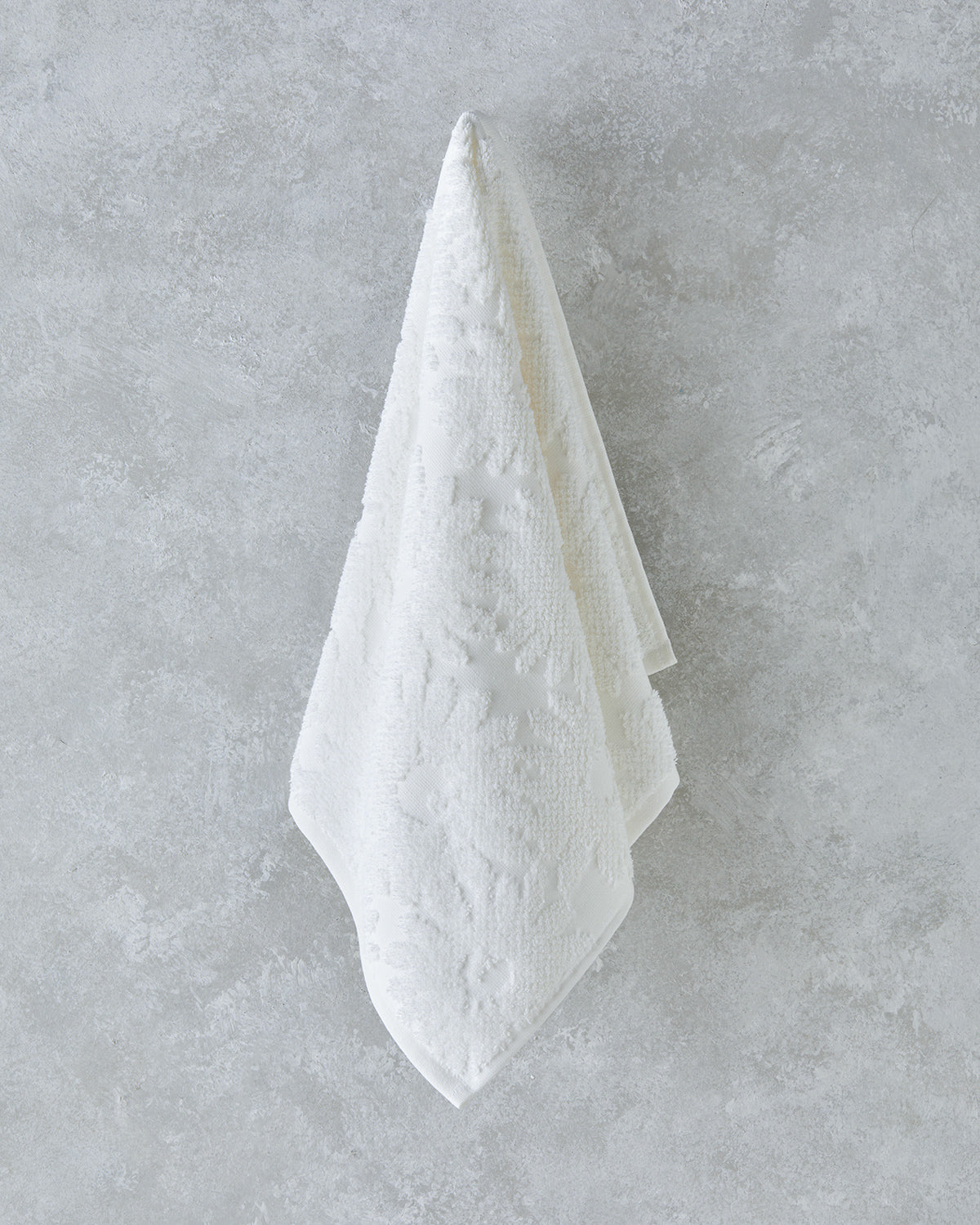 Flower Touch Cotton Jacquard Face Towel 50x80 cm - Ecru