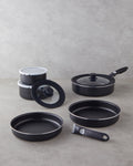 ClickEase Premium 11 Pieces Pot Set 16 – 20 – 24 – 26 - 28 cm Black
