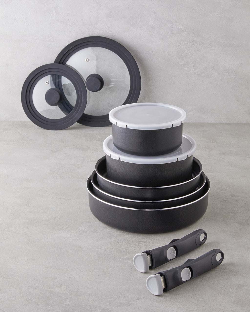 ClickEase Premium 11 Pieces Pot Set 16 – 20 – 24 – 26 - 28 cm Black (view 10)