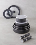 ClickEase Premium 11 Pieces Pot Set 16 – 20 – 24 – 26 - 28 cm Black (view 10)