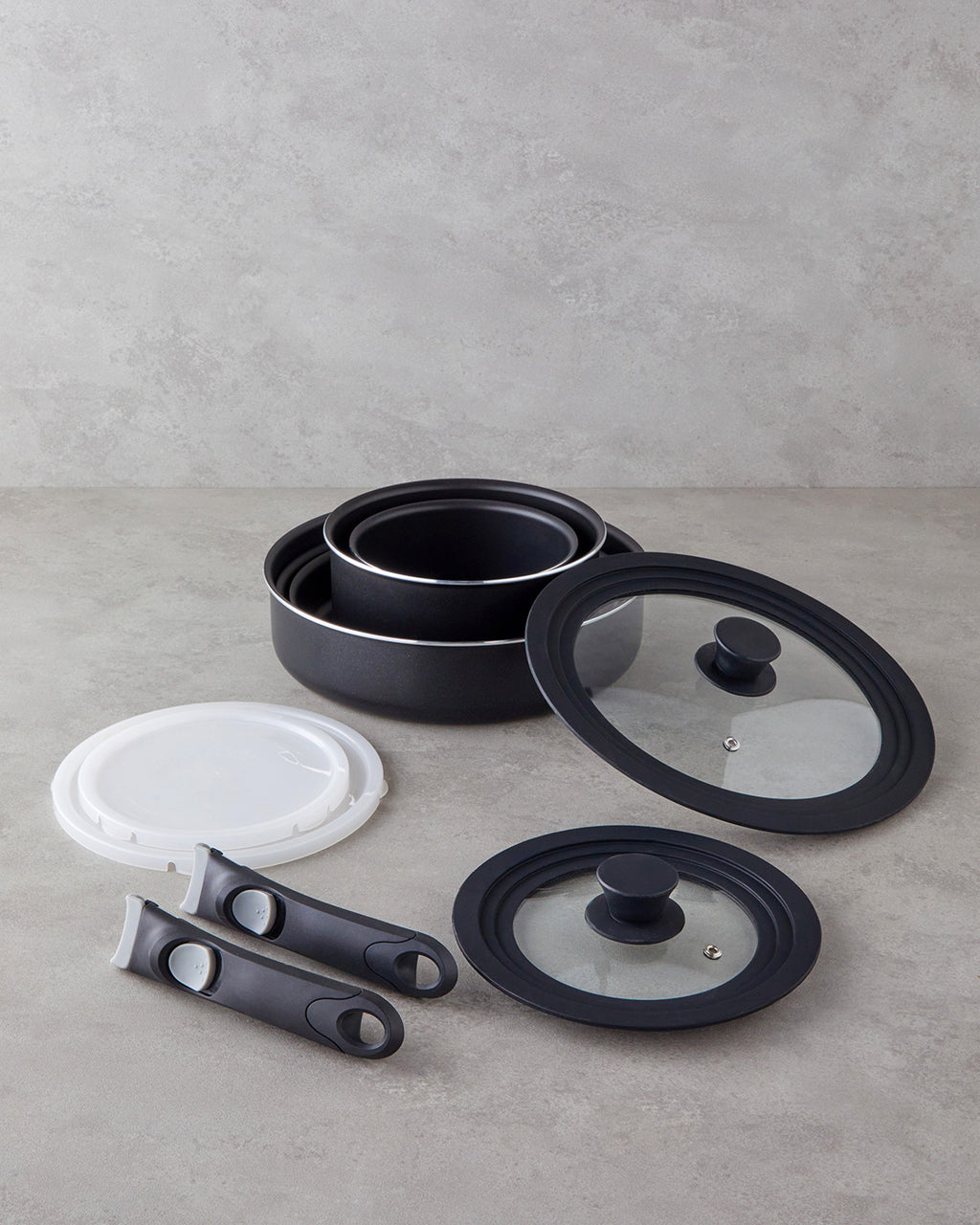 ClickEase Premium 11 Pieces Pot Set 16 – 20 – 24 – 26 - 28 cm Black (view 2)