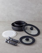 ClickEase Premium 11 Pieces Pot Set 16 – 20 – 24 – 26 - 28 cm Black (view 2)