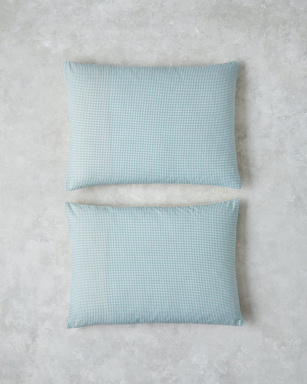Petit Check Cotton 2 pcs Pillowcase 50x70 cm - Green - Blue (view 2)