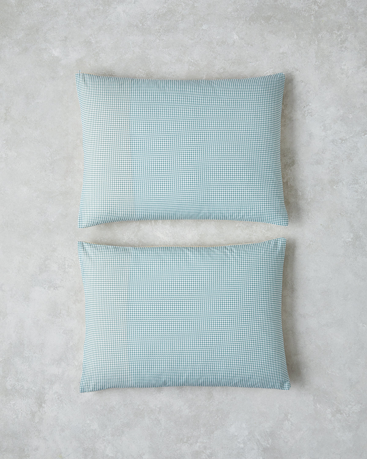 Petit Check Cotton 2 pcs Pillowcase 50x70 cm - Green - Blue (view 2)