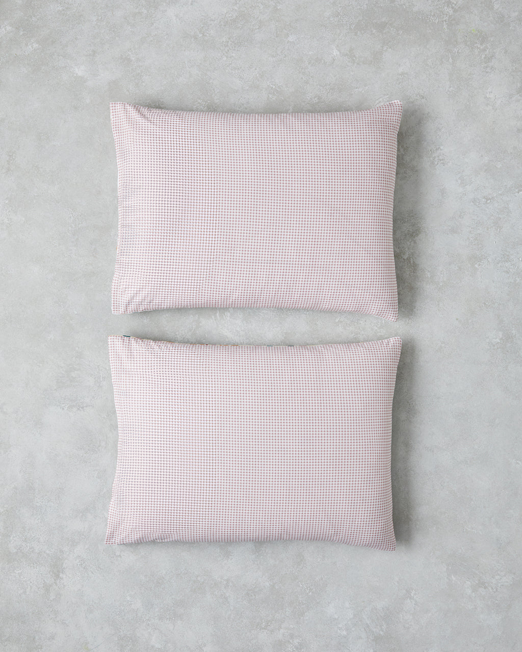 Geo Plaid Cotton 2 pcs Pillowcase 50x70 cm Green - Pink (view 2)