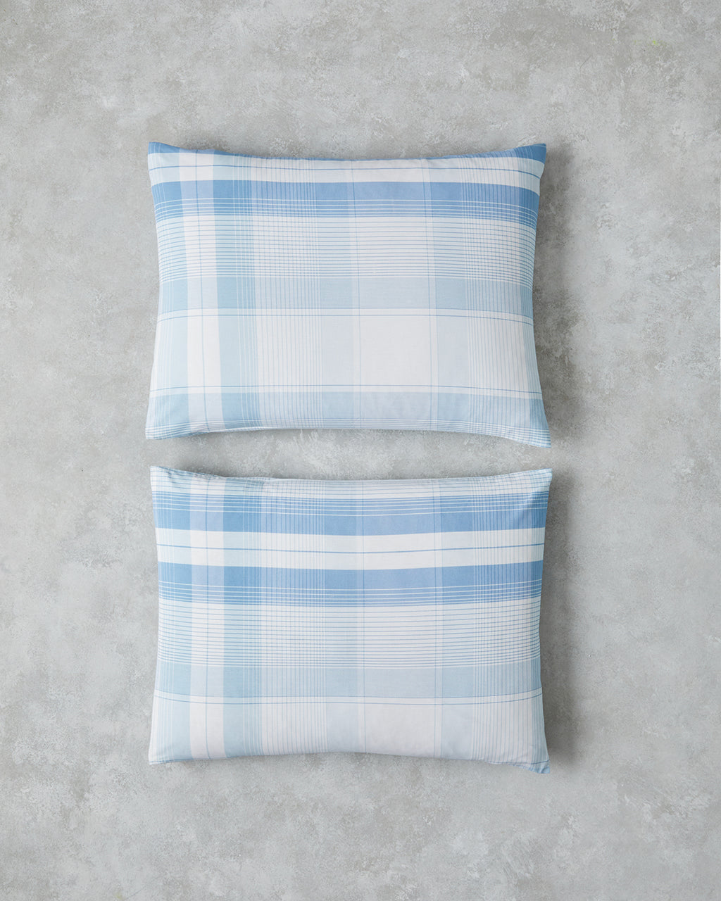 Modern Check Cotton 2 pcs Pillowcase 50x70 cm Blue