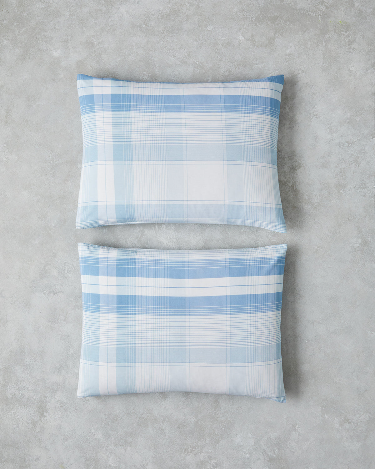 Modern Check Cotton 2 pcs Pillowcase 50x70 cm Blue