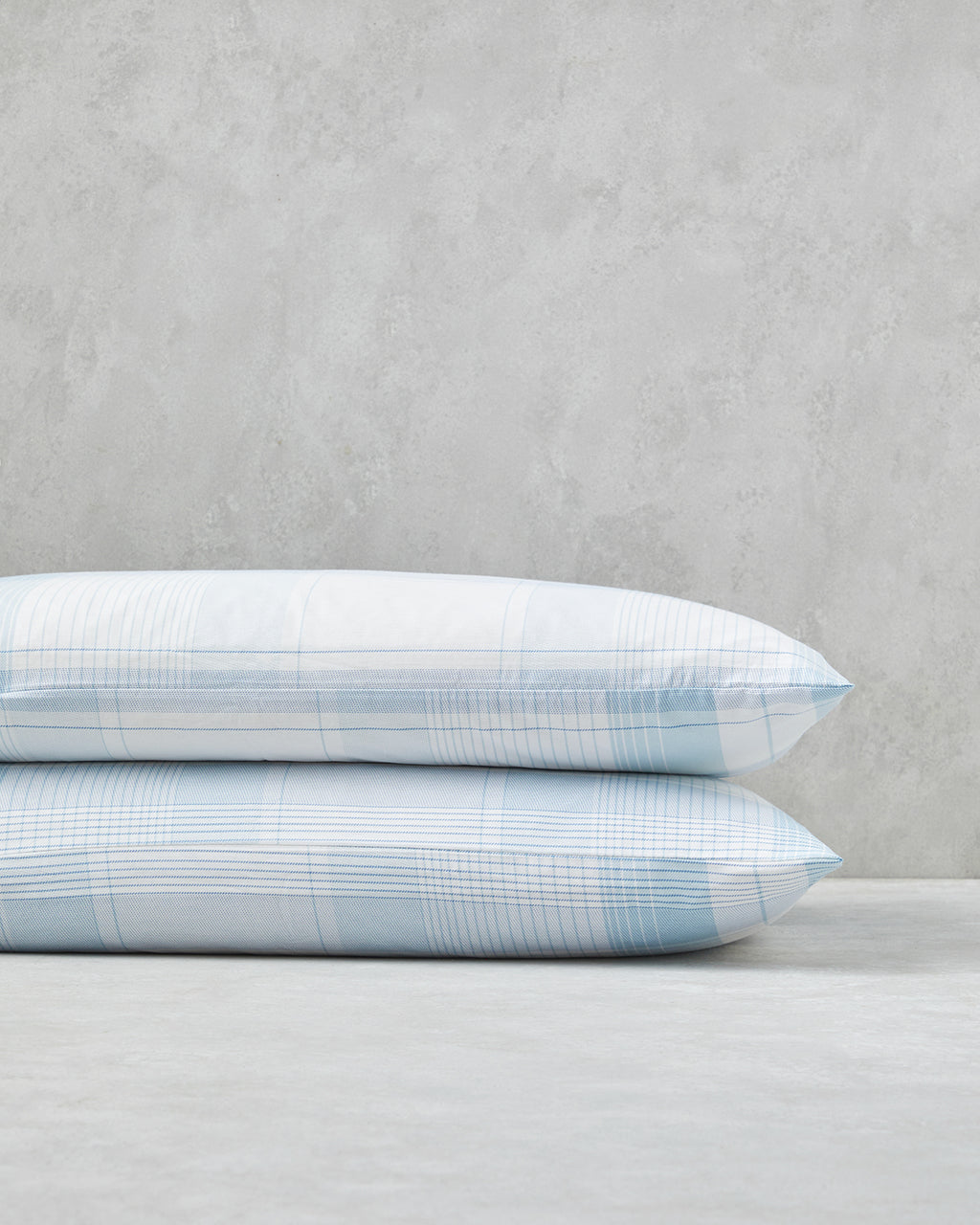 Modern Check Cotton 2 pcs Pillowcase 50x70 cm Blue (view 2)