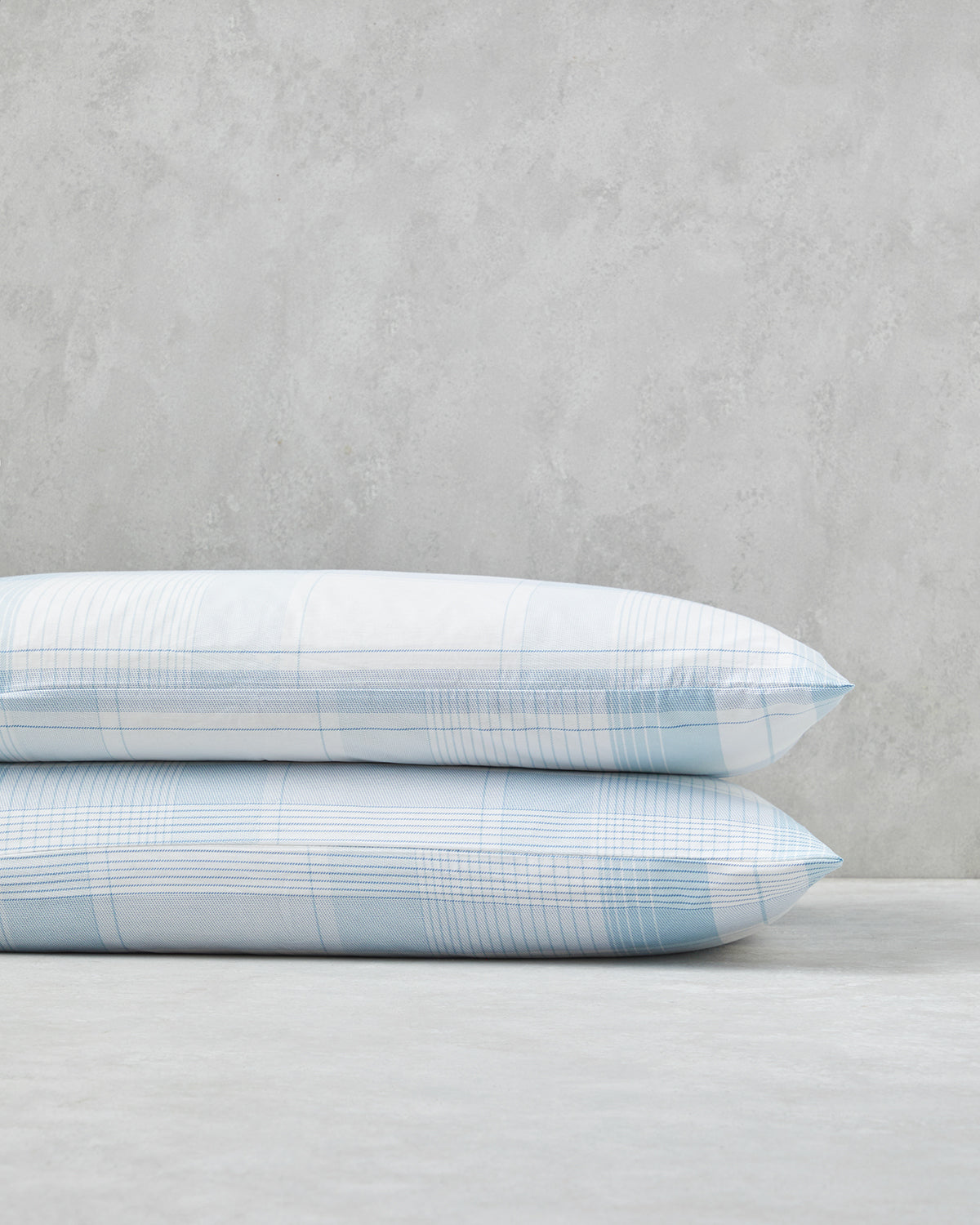 Modern Check Cotton 2 pcs Pillowcase 50x70 cm Blue (view 2)