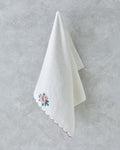 Rossy Cotton Embossing Embroidered Face Towel 50x80 cm Ecru