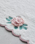 Rossy Cotton Embossing Embroidered Face Towel 50x80 cm Ecru (view 3)