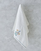 Posy Flowers Cotton Embroidered Face Towel 50x80 cm Ecru