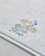 Posy Flowers Cotton Embroidered Face Towel 50x80 cm Ecru (view 3)