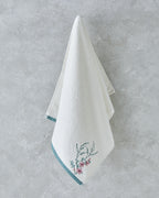 Cotton Embroidered Face Towel 50x80 cm Ecru