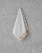 Cotton Brode Face Towel 50x80 cm - Ecru - Yellow